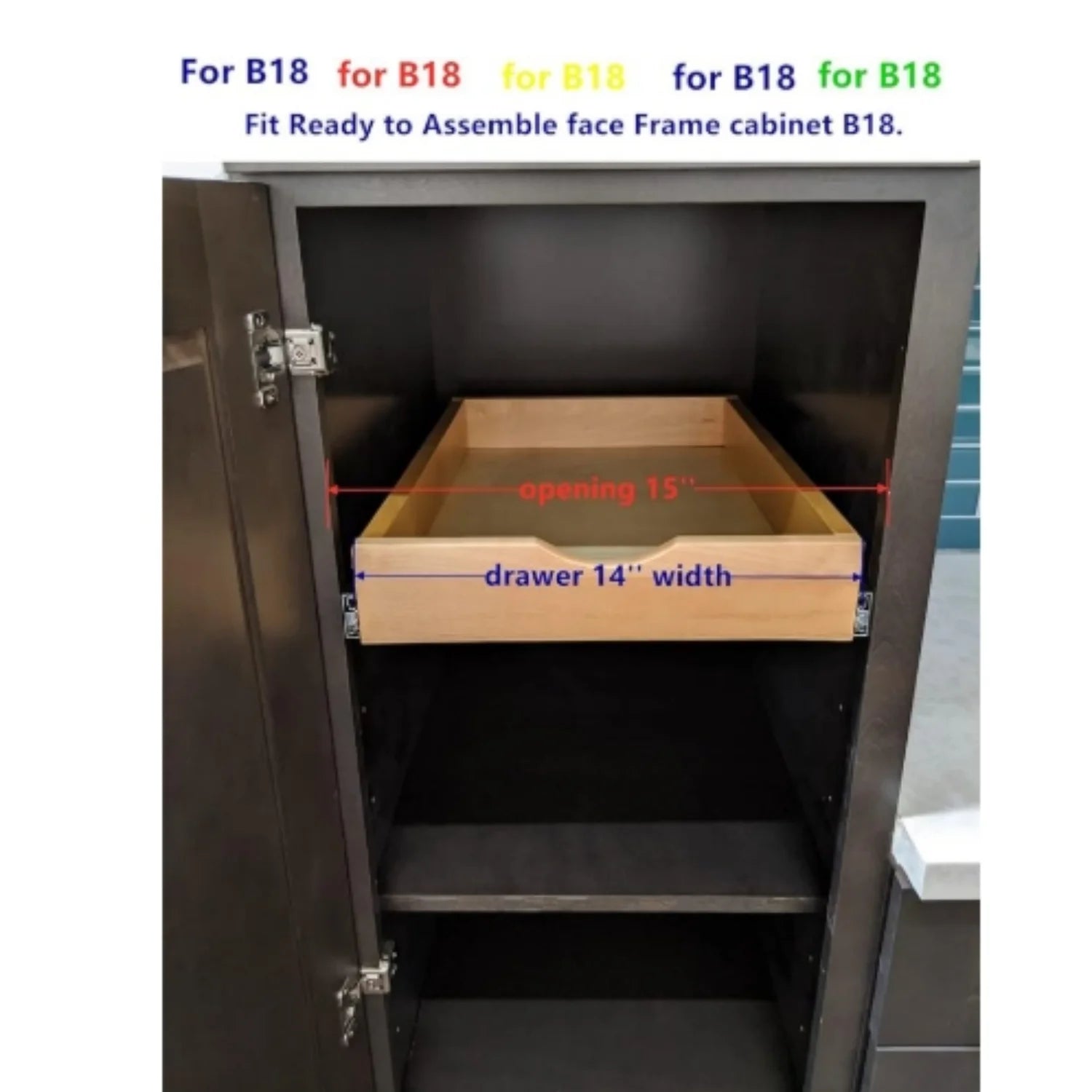 Wood Pull Out Drawer Shelf for Kitchen Cabinet Organizer E7610