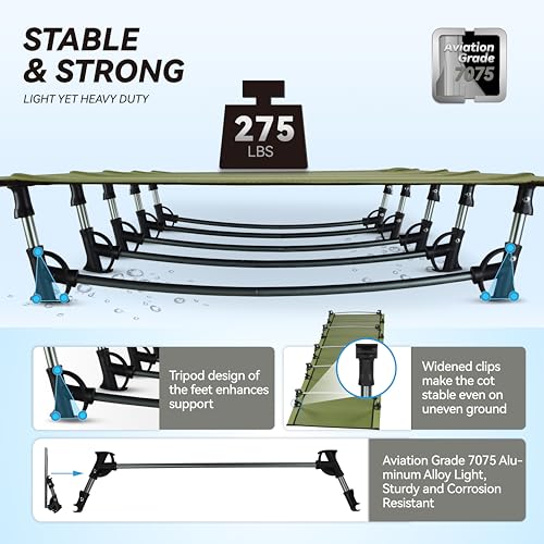 Ultralight Folding Camping Cot Bed, Portable Compact for Outdoor Travel C595