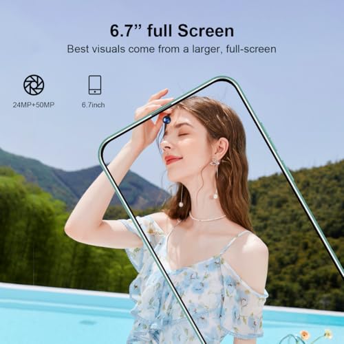 Unlocked 5G Smartphone 8GB+256GB 6.7" HD Screen 50MP Camera 6200mAh Dual SIM N102