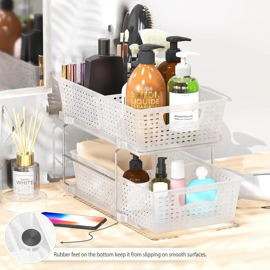 Bathroom Organizer Tray with Pull-Out Sliding Drawer P536731