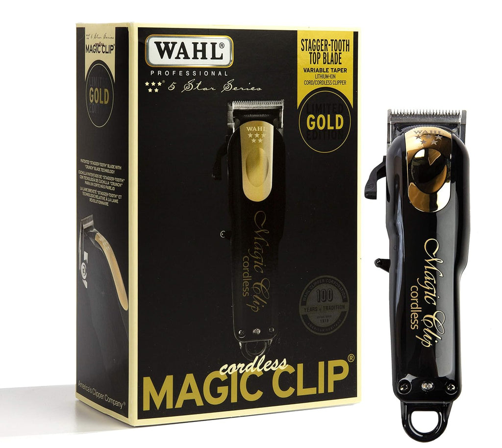Wahl Professional 5 Star Limited Edition Gold Cordless Magic Clip #8148, Black, 1 Count