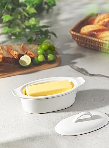 Porcelain Butter Dish with Lid for Countertop Storage R4119