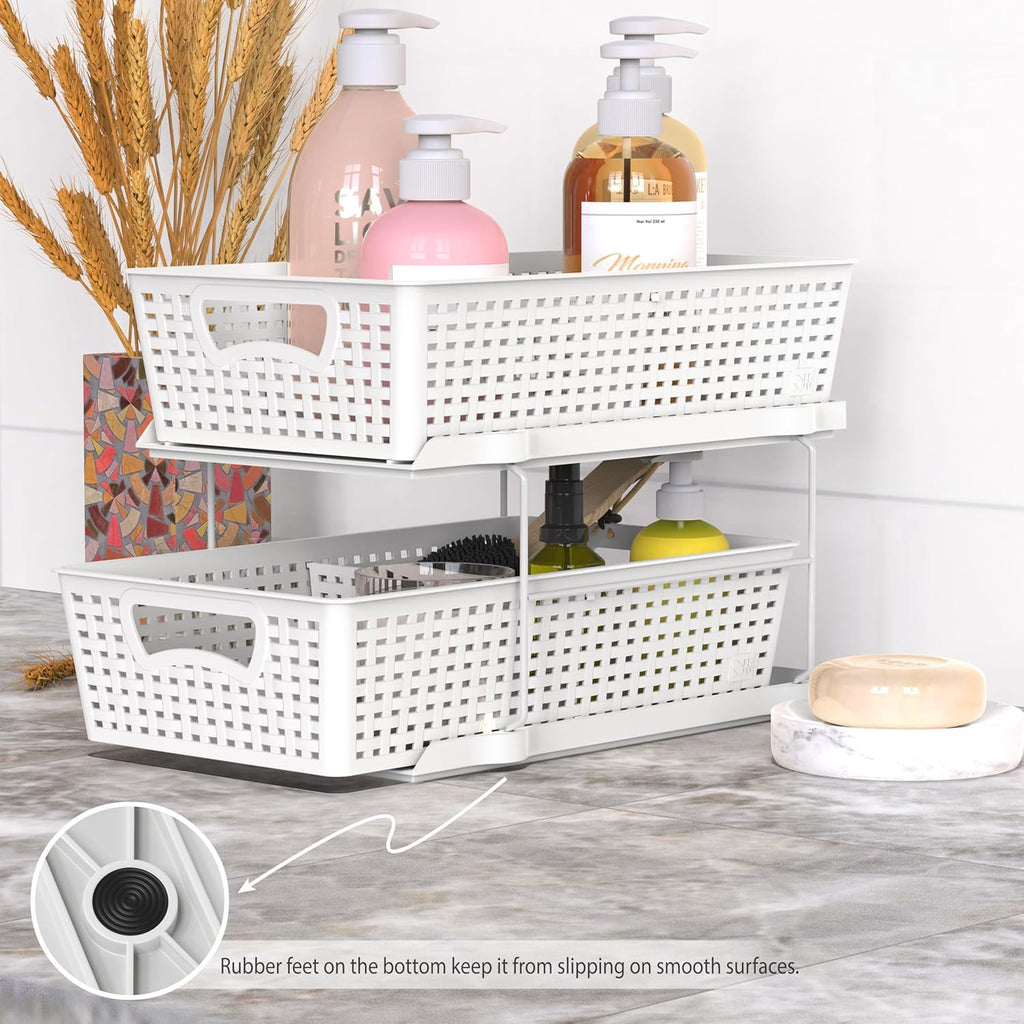Bathroom Organizer Tray with Pull-Out Sliding Drawer P536731