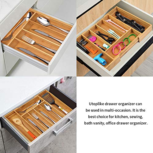 Bamboo Cutlery Tray for Kitchen Utensils and Drawer Organizer O851769