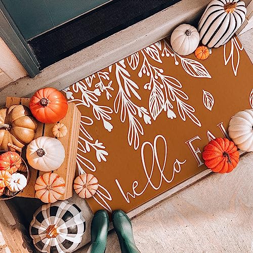 Buffalo Plaid Pumpkin Fall Door Mat for Front Porch, 30 x 17 N453858