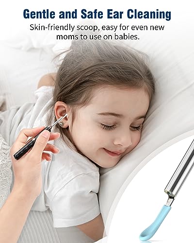 Ear Wax Removal Camera, Wireless WiFi Otoscope with 6 Lights, Rechargeable Ear Cleaner Kit B8407
