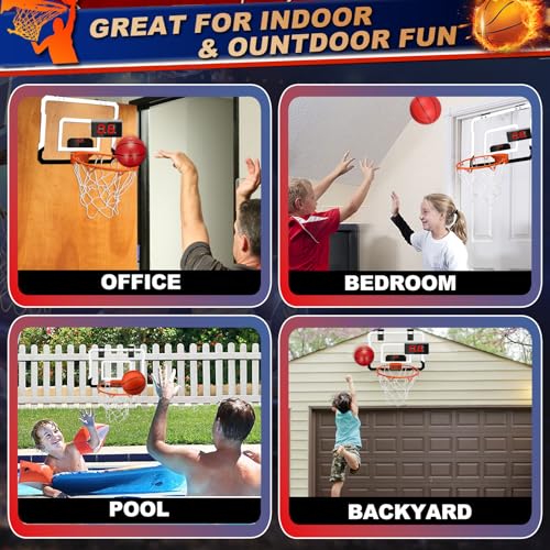 Over Door Basketball Hoop with 9 Inch Rim and 4 Mini Balls X3022