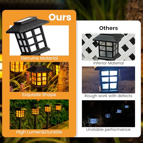 Solar Lights for Outside, 8 Pack Flickering Flame LED, Waterproof Garden Lights P21058
