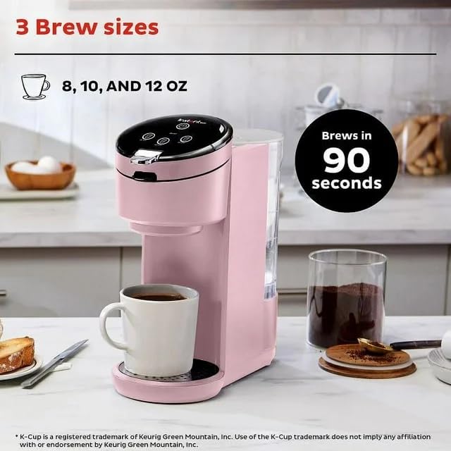 Single Serve Coffee Maker, K-Cup Pod Compatible, 40oz Water Reservoir, Gray W7359