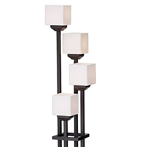 Rustic Farmhouse Torchiere Floor Lamp, 72" Tall, Bronze Finish V41019