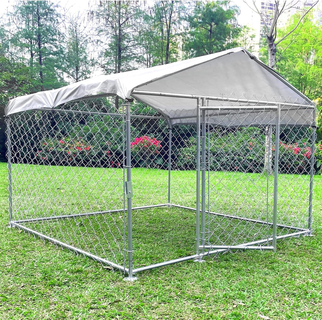 Outdoor Dog Kennel with Waterproof Roof and Lockable Door, 6.5x6.5x5 ft C53000
