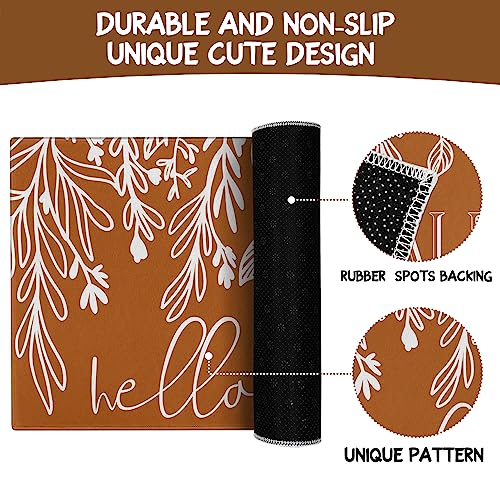 Buffalo Plaid Pumpkin Fall Door Mat for Front Porch, 30 x 17 N453858
