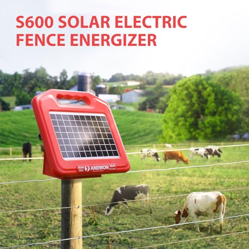Solar Fence Charger for Livestock, 0.53 Joule, Dual Input J381770