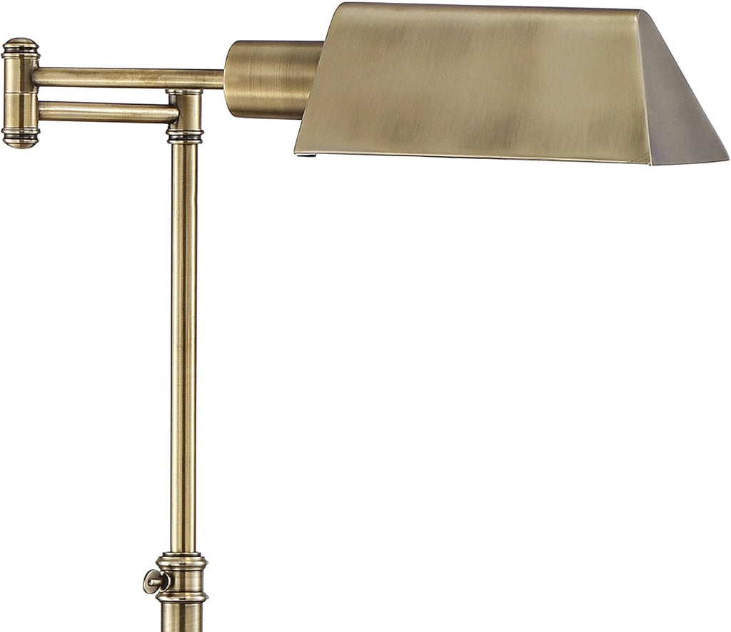 Industrial Adjustable Swing Arm Pharmacy Floor Lamp with USB Port, 54" Tall H912675
