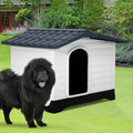 Dog House, Large Dog House for Small Medium Large Dogs, Water Resistant Ventilate Plastic Durable Indoor Outdoor Pet Shelter Kennel with Air Vents and Elevated Floor, Easy to Assemble