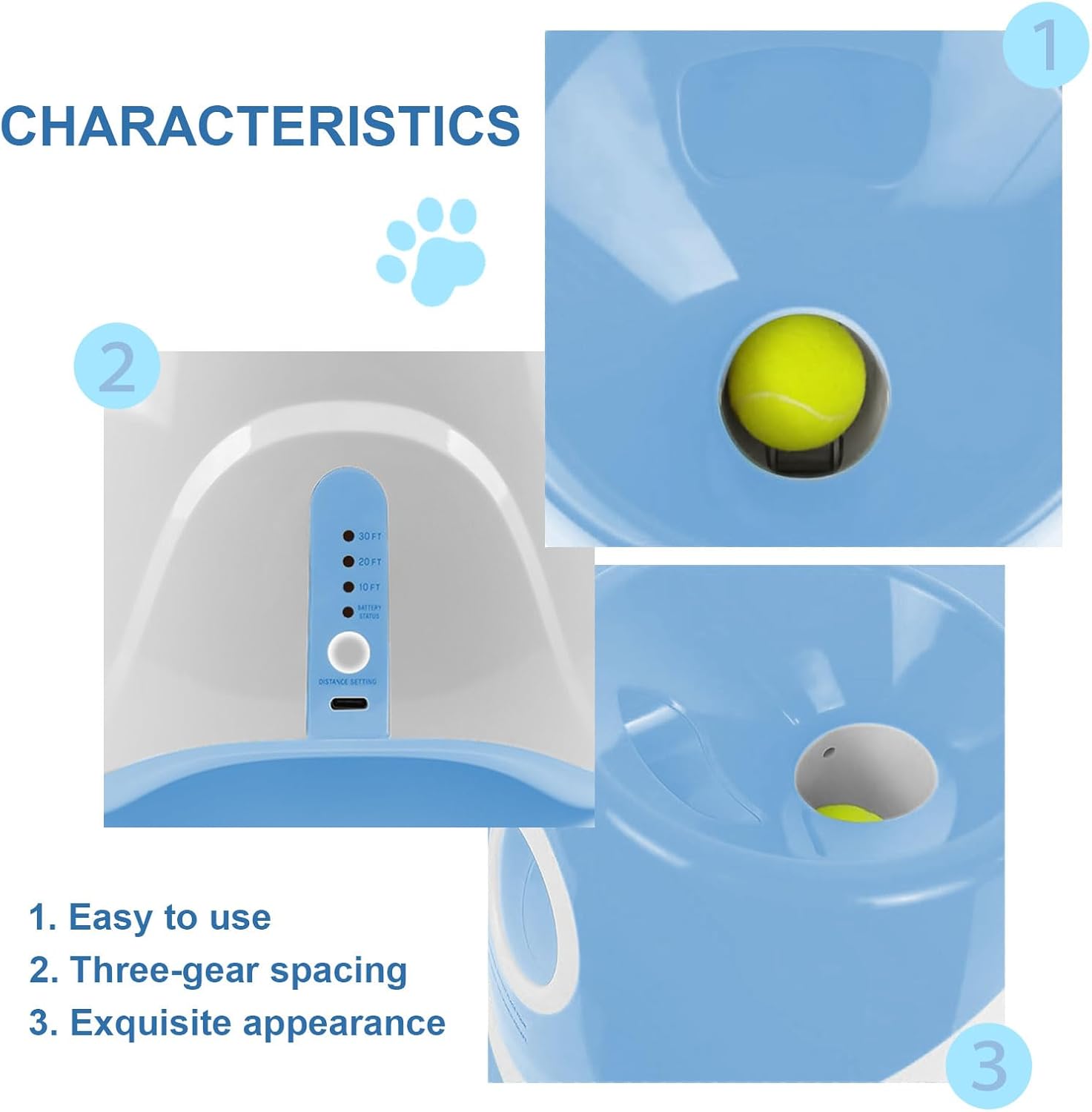 Automatic Dog Ball Launcher with 12 Tennis Balls, Interactive Pet Toy for Indoor Outdoor Use I51612