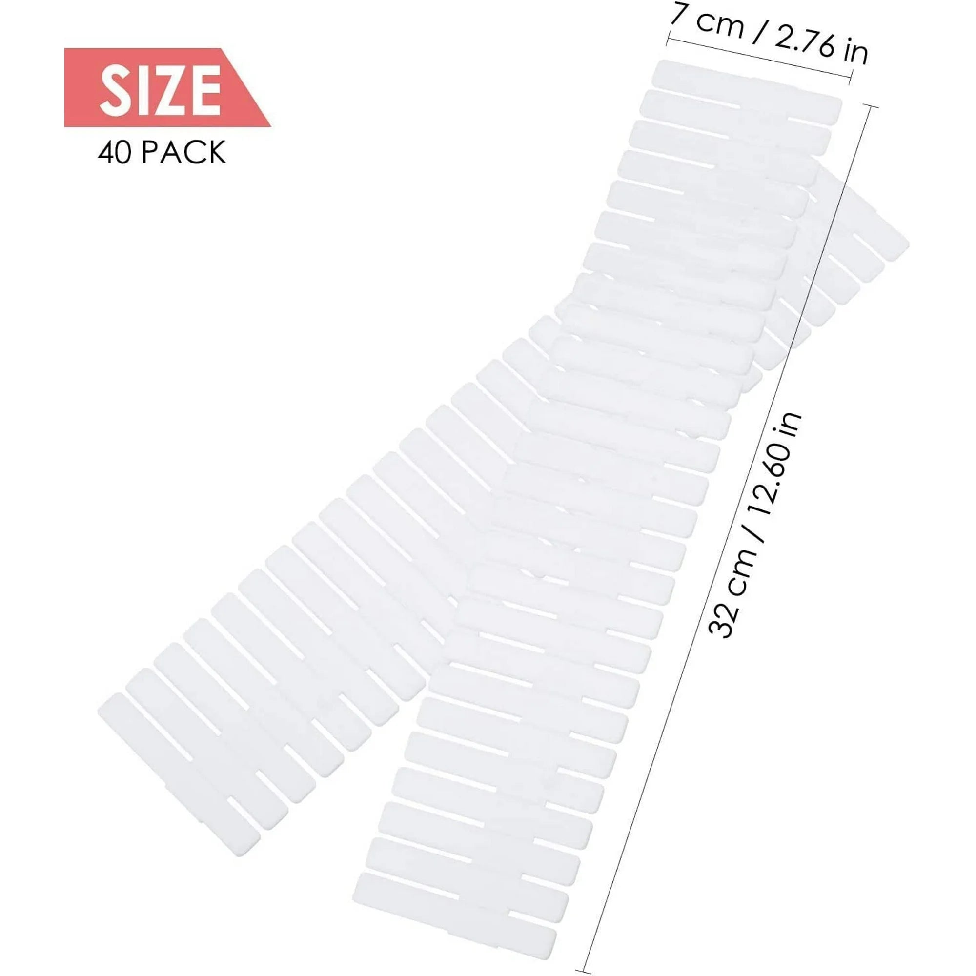 Drawer Dividers Organizer Set for Underwear Socks Makeup, Flexible Partition Tray for Dresser Cabinet Closet, White T240