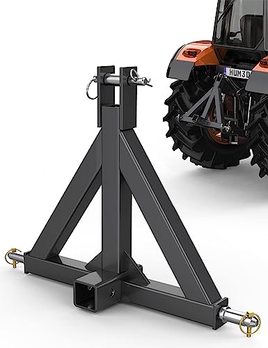 3 Point 2" Trailer Hitch Receiver Orange for Category 1 Tractors, Heavy Duty Towing Hitch Tractor Drawbar Attachment Category 1 Compatible with BX, Kubota, John Deere, NorTrac, Kioti, Yanmar