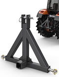 3 Point 2" Trailer Hitch Receiver Orange for Category 1 Tractors, Heavy Duty Towing Hitch Tractor Drawbar Attachment Category 1 Compatible with BX, Kubota, John Deere, NorTrac, Kioti, Yanmar