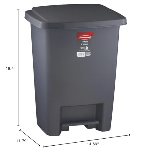 Step-On Trash Can with Lid, 8.25-Gallon, Gray X19937