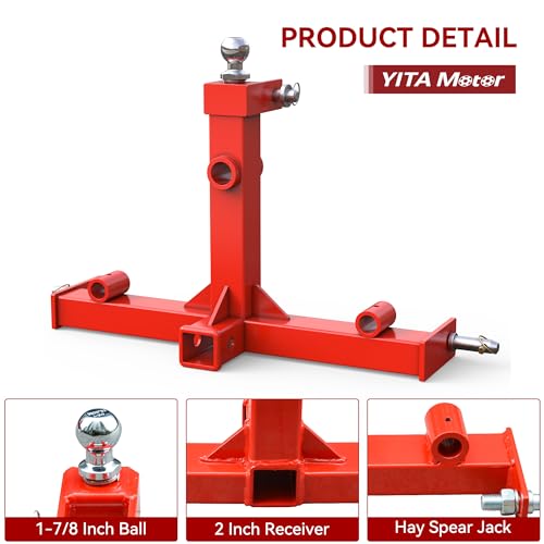3 Point Trailer Hitch with 2" Receiver for Category 1 Tractor Y777