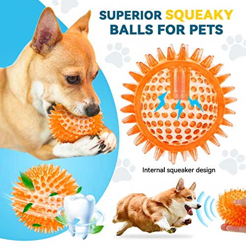 Spiky Dog Balls for Large Dogs, Durable Chew Toys for Fetch and Training N76646