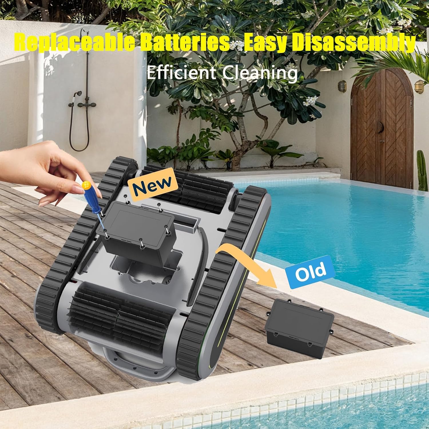 Cordless Robotic Pool Vacuum with Powerful Suction A4745