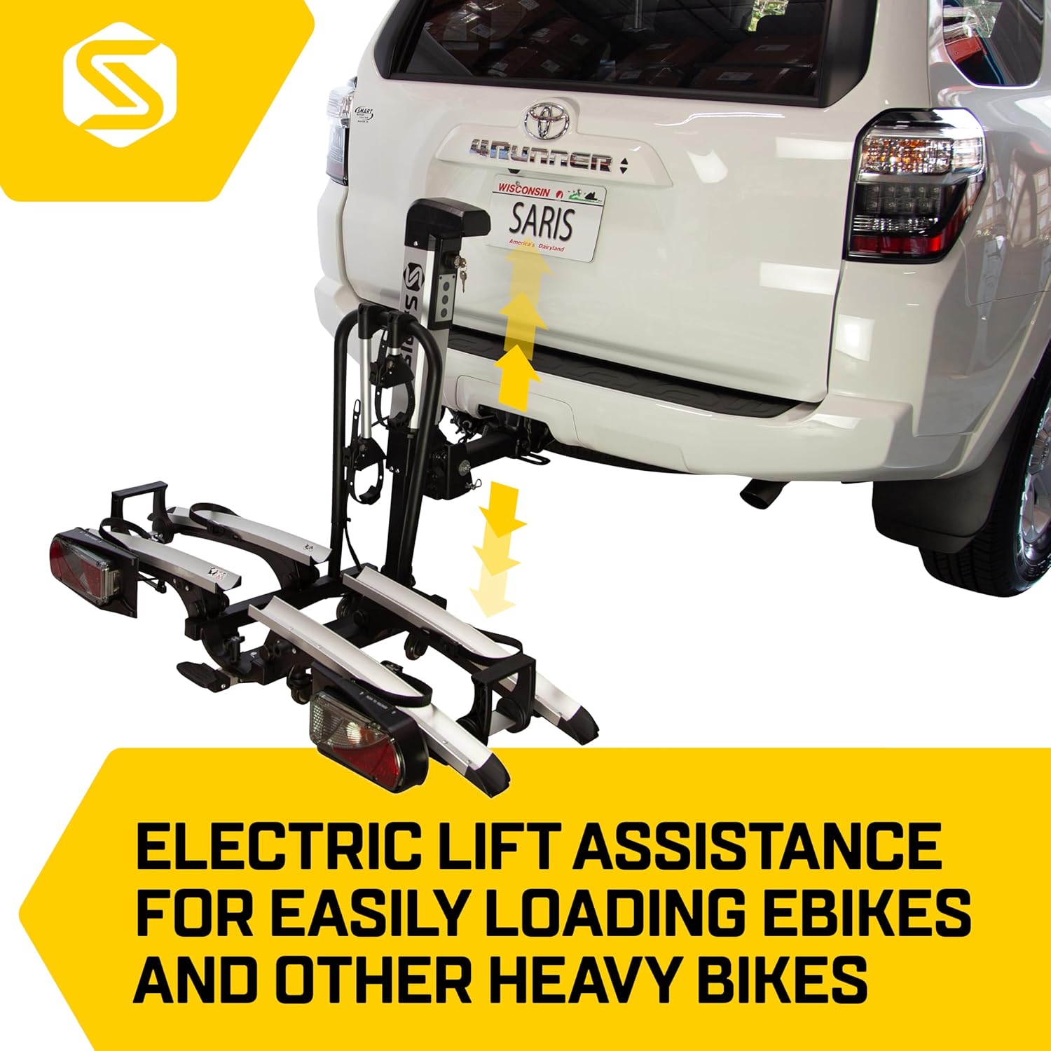 2 Bike Motorized Hitch Rack with Electric Lift and Tilt B8340