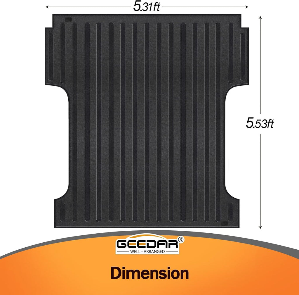 Heavy Duty Rubber Bed Mat for 2015-2024 F-150 5.5 Ft Crew Cab Z6201