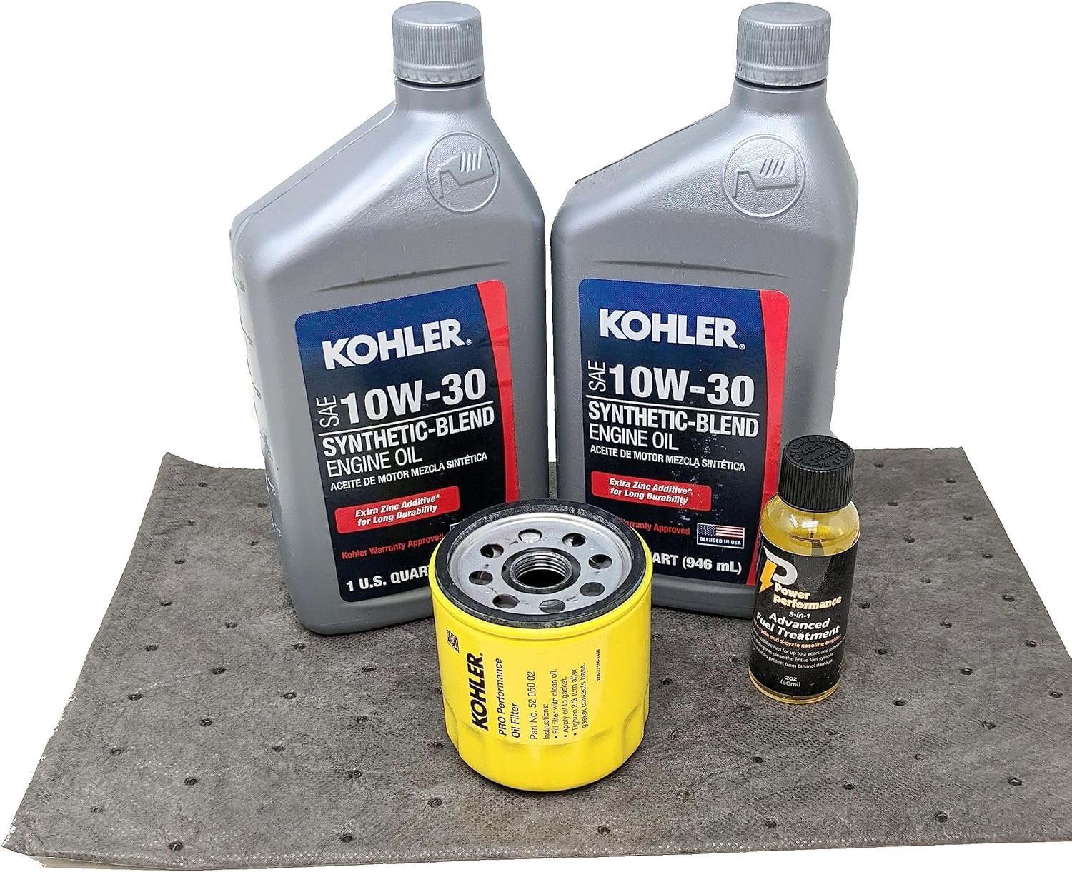 Kohler Genuine 52 050 02-S Oil Change Kit w/pad 10W30 Oil and fuel treatment