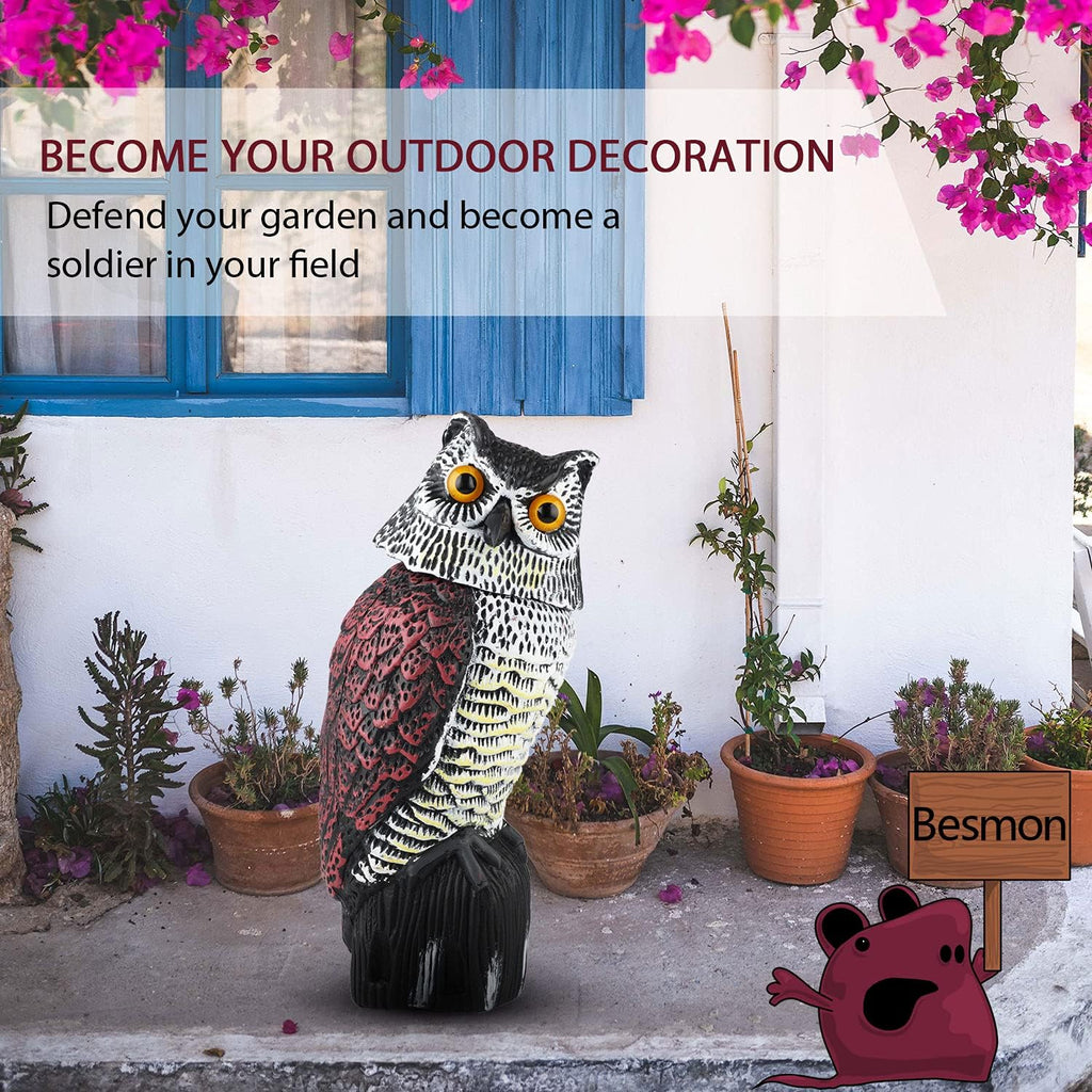 Plastic Owl Decoy with Rotating Head for Garden Outdoor N387