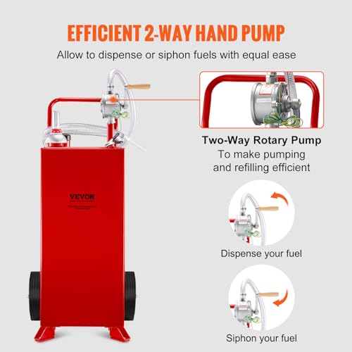 Fuel Caddy 30 Gallon with Wheels and Manual Transfer Pump U8037