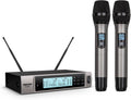 Professional Dual Dynamic Handheld UHF Wireless Microphone System, Wireless Handheld Microphone, 492ft Range for Home Karaoke/Meeting/Party/Church/Wedding SE1
