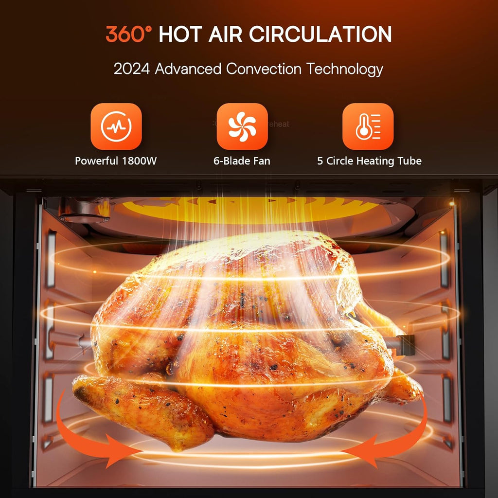 15.5Qt 10-in-1 Air Fryer Rotisserie Oven, XL Family Size, Dishwasher-Safe Q856