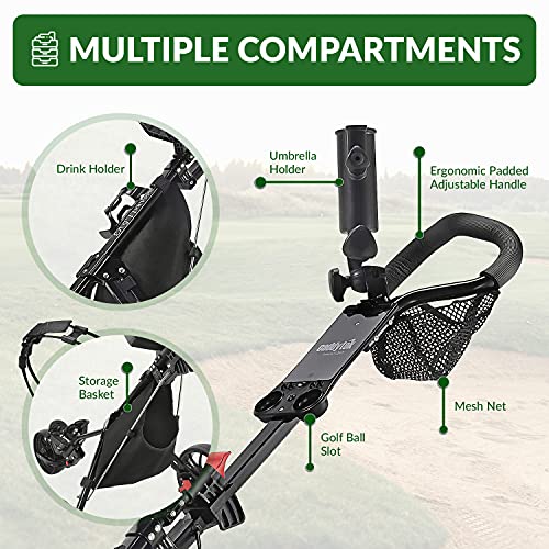 3 Wheel Golf Push Cart Lightweight Easy Fold M686