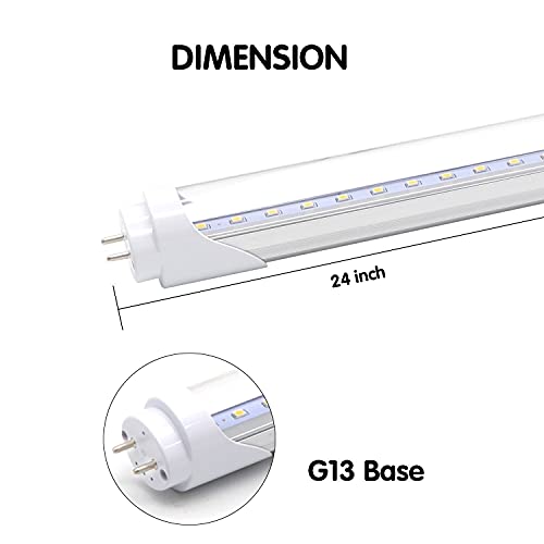 2FT LED Light Tube 8W 5000K Daylight White Pack of 4 O3336