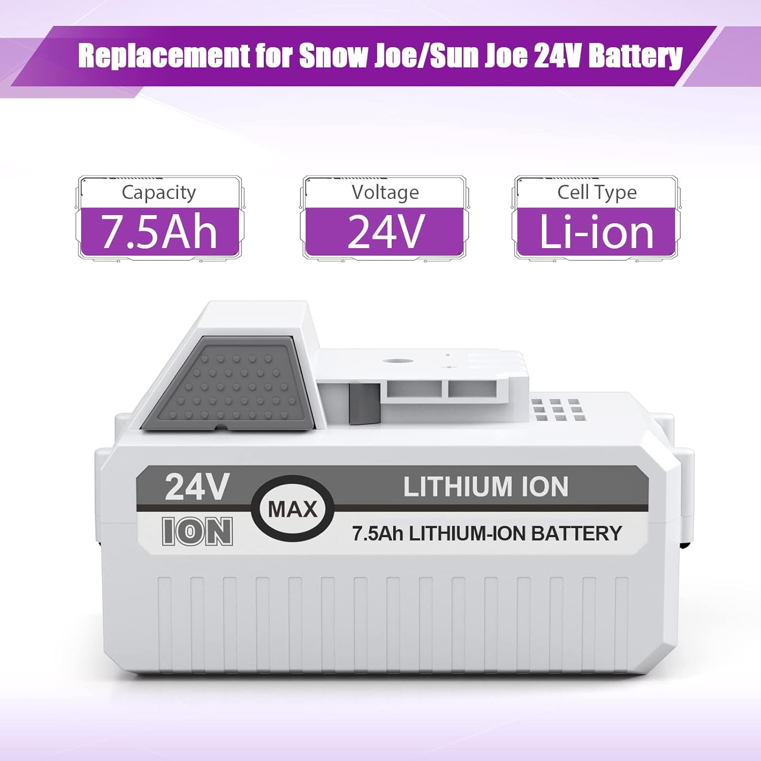 7500mAh 24V Replacement Battery for 24V Cordless Outdoor Power Tools P86217