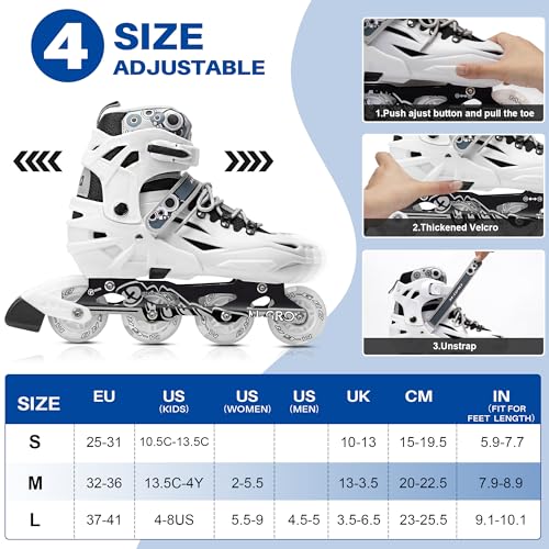 Adjustable Inline Skates with Light Up Wheels for Kids and Adults H78895