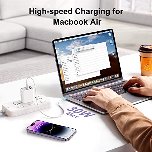 USB-C Wall Charger, 20W Dual Port Fast Charging Adapter W373995