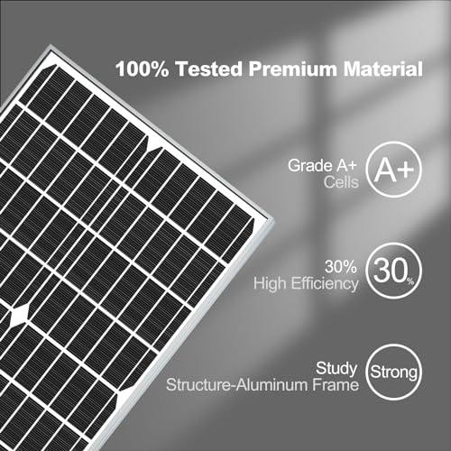Solar Panel 100 Watt 12 Volt Kit with Monocrystalline PV Module for Boat Car RV Marine Off-Grid S311