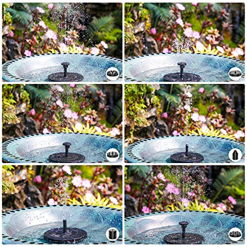 Solar Bird Bath Fountain Pump with 6 Nozzles M340