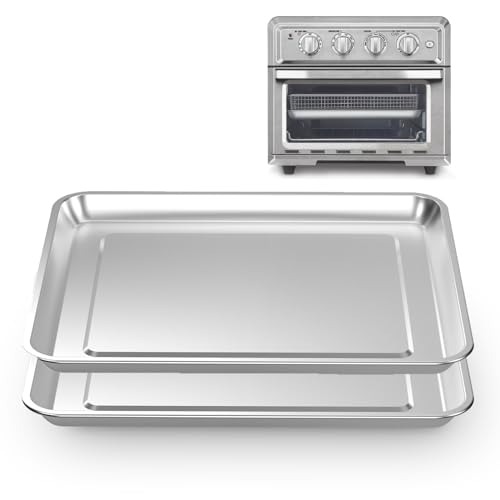 Stainless Steel Baking Tray Pan and Air Fryer Basket Compatible with Cuisinart Airfryer TOA-060 and TOA-065 (with Cuisinart TOA-060 and TOA-065)
