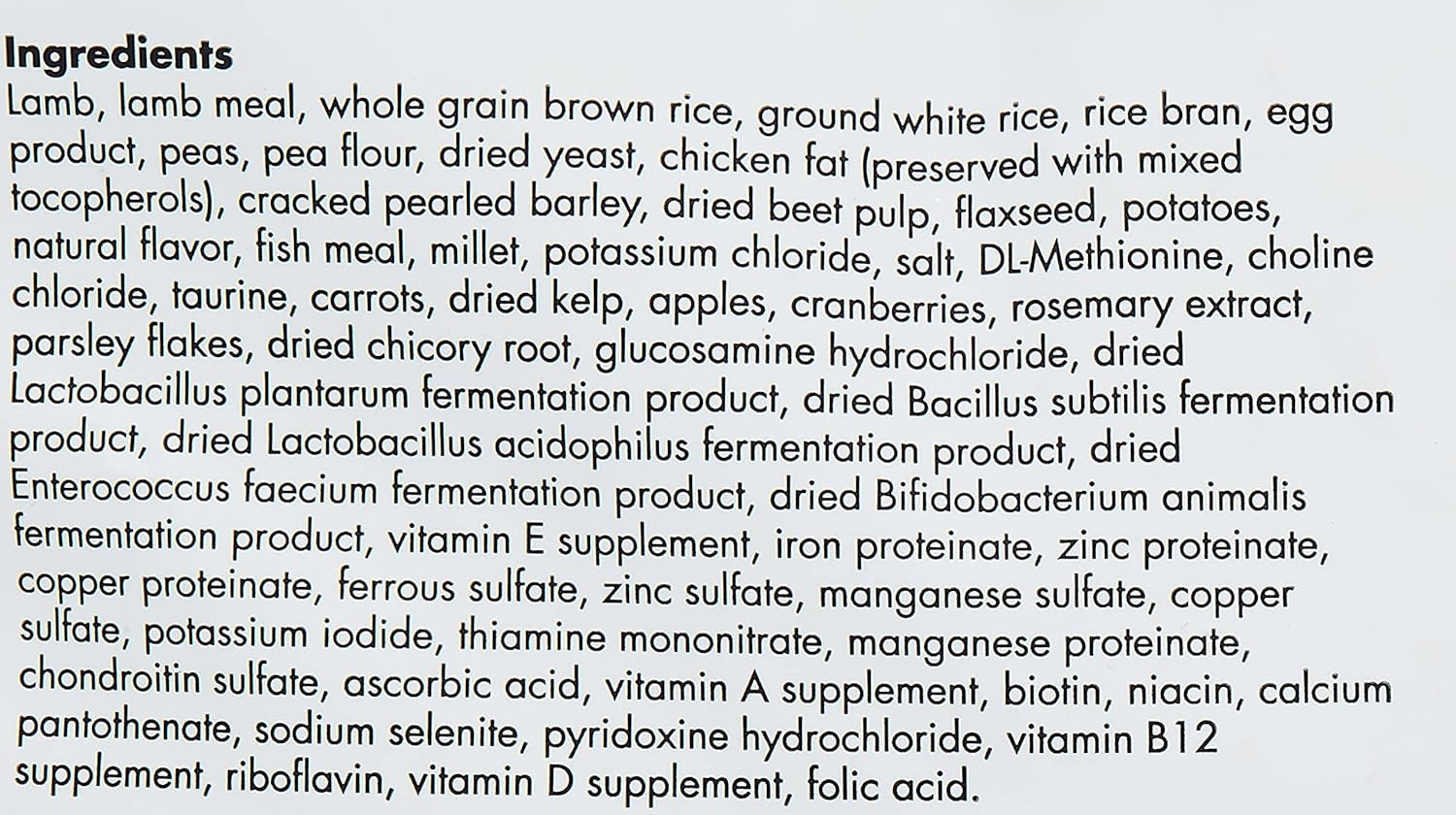 Adult Formula Lamb, Rice and Vegetable Dog Food 40 lb. Z8359