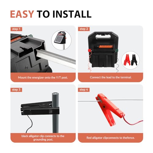 Solar Electric Fence Charger for Livestock, 0.25 Joule P470