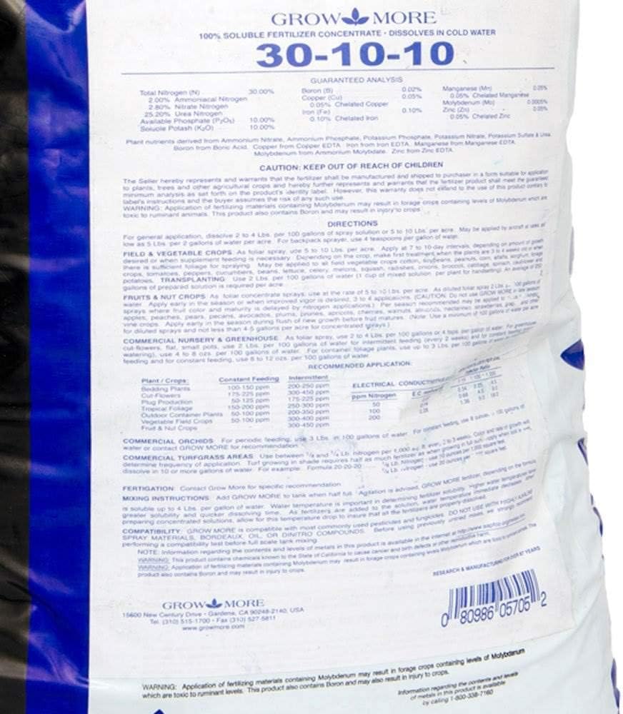 Water Soluble Fertilizer 30-10-10, 25-Pound Q49215
