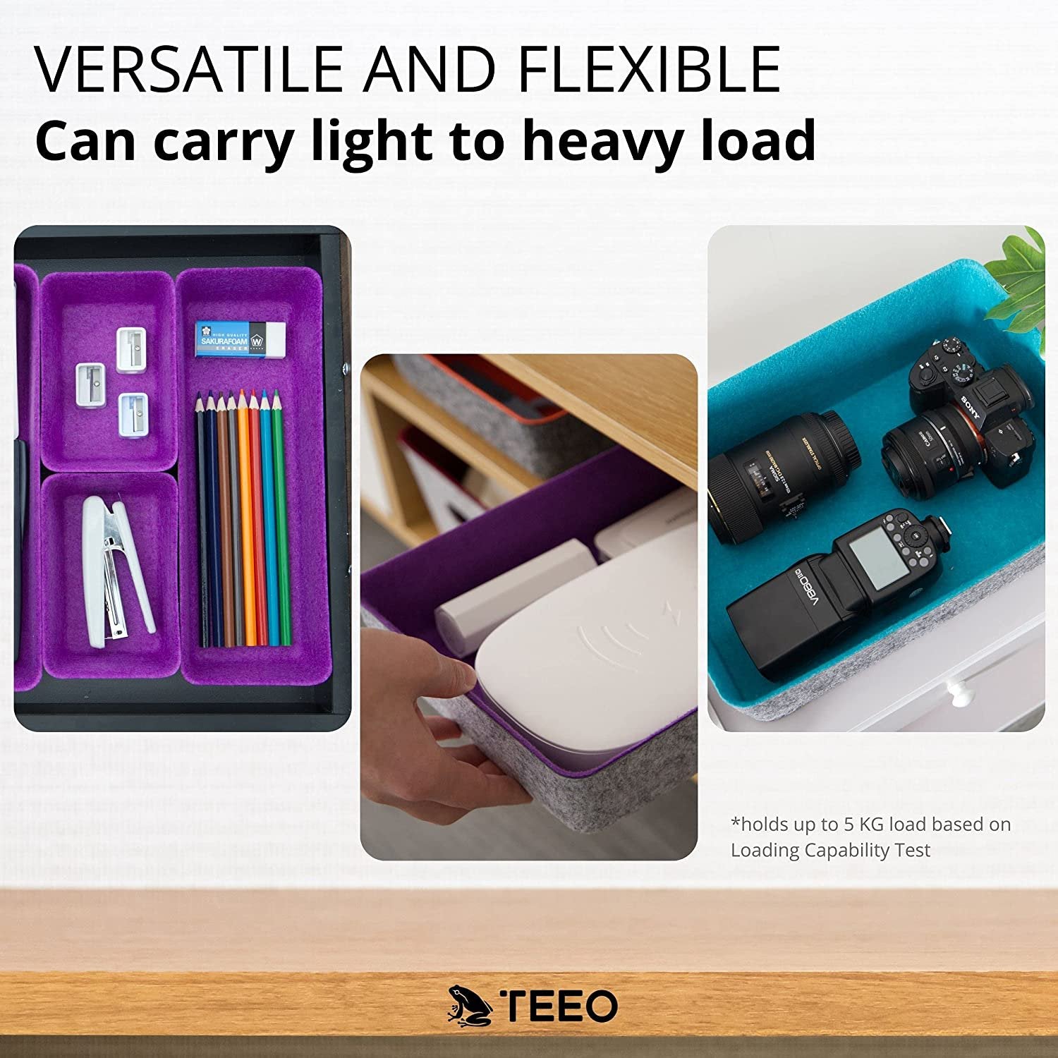 Felt Drawer Organizer for Desk, Kitchen, and Makeup Storage - Pack of 9 Q9407