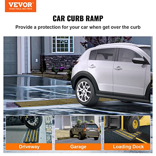 Curb Ramp for Driveway, 2 Pack Heavy Duty 32000 lbs, 2.6 inch High Curbside Bridge Ramps D113173