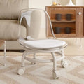 Acrylic Pulley Low Stool with Backrest, 360° Movable Swivel Chair, Modern cushion Caster Wheels for Home Office Sofa Foot Rest(H20cm(7.8in), Grey)