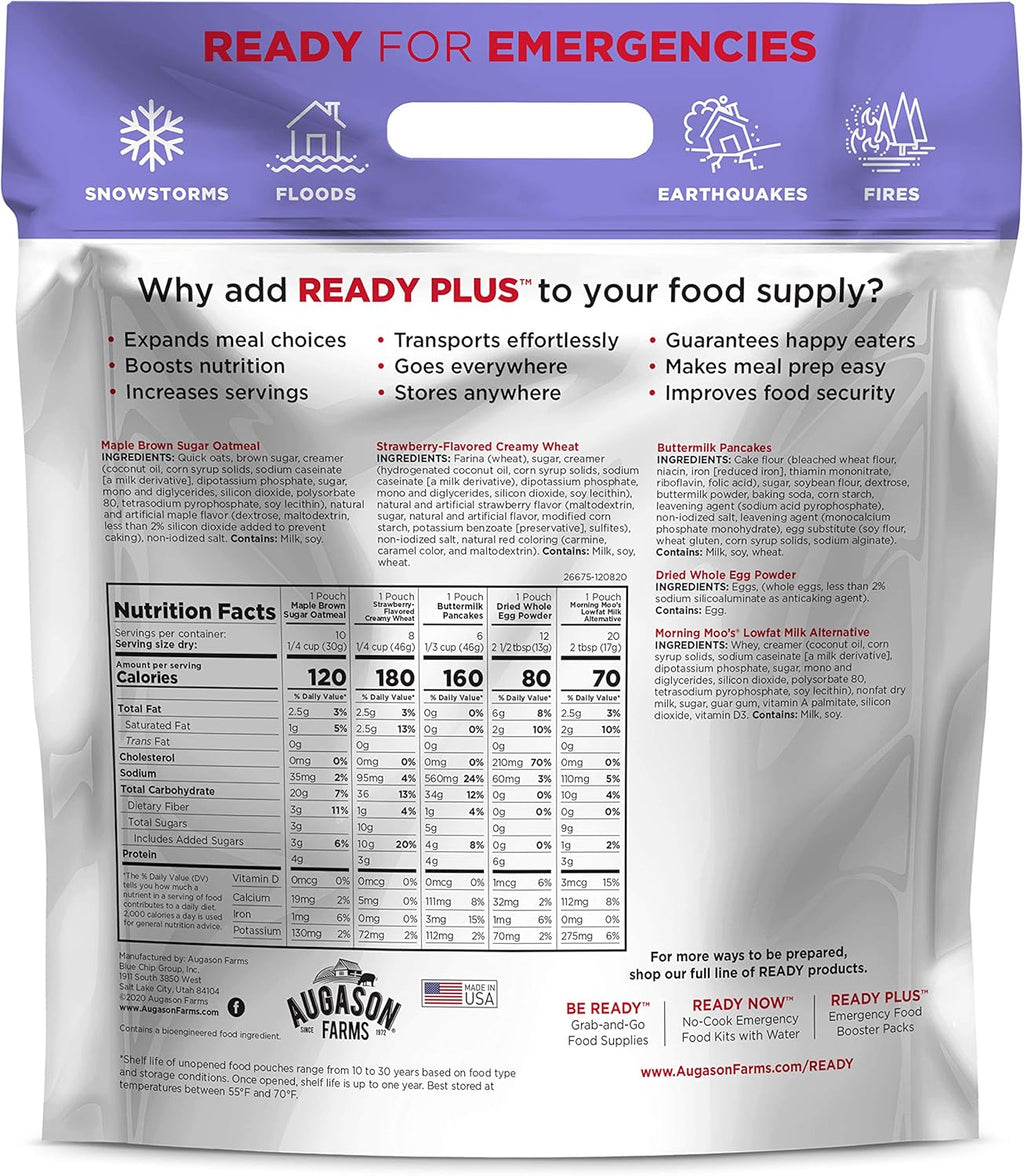 Emergency Breakfast Food Supply, 30-Year Shelf Life X7595