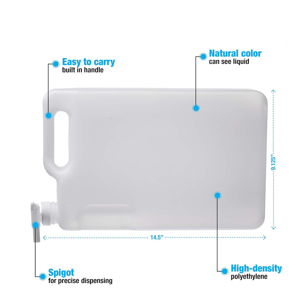5 Liter Container with Spigot, Food Grade BPA Free HDPE Q3903